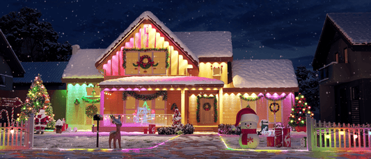 It's so nice to have these permanent outdoor lights for Christmas - ASAHOM