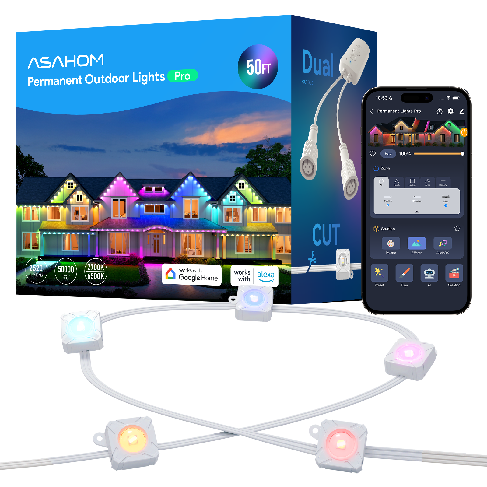 ASAHOM Permanent Outdoor Lights Pro S1080