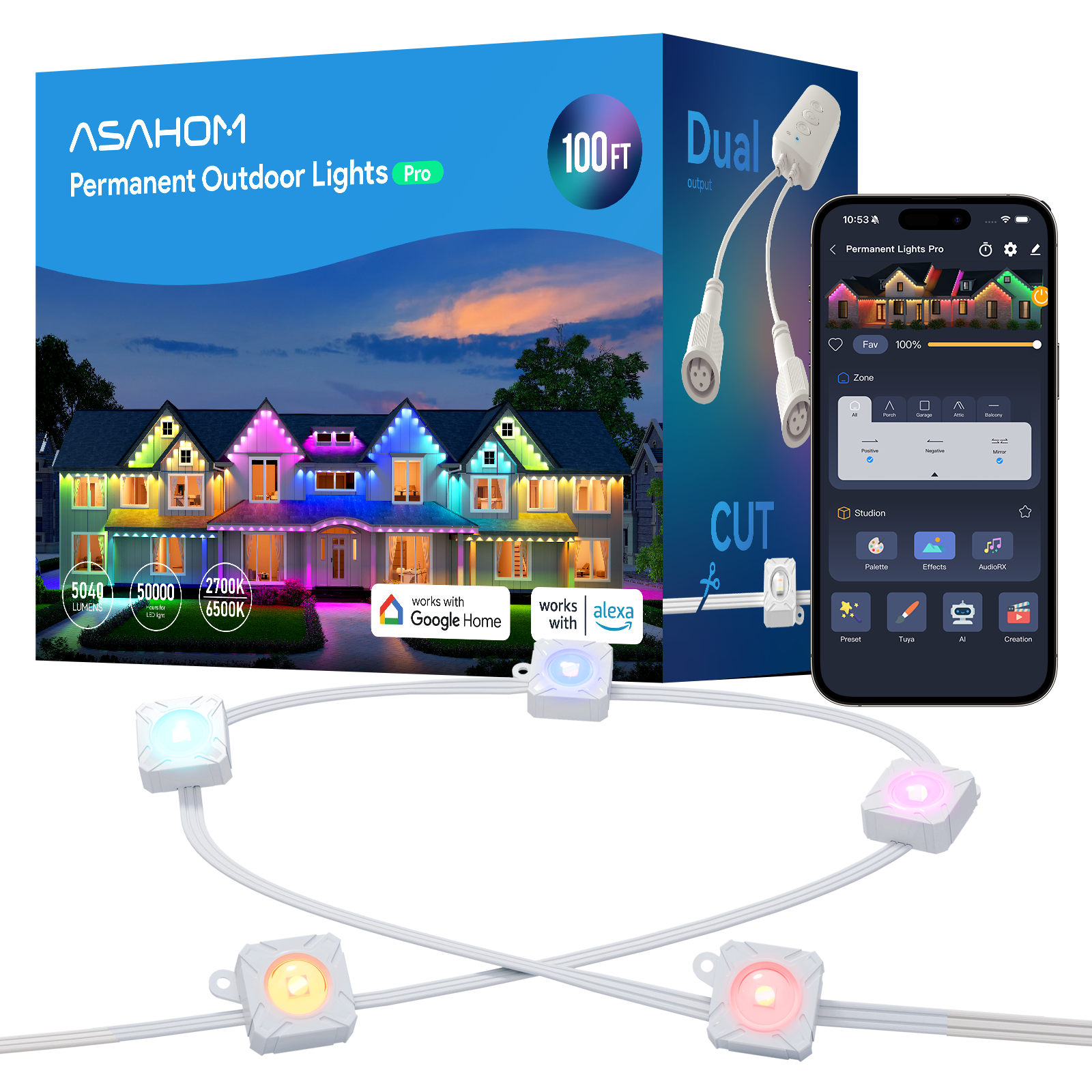 ASAHOM Permanent Outdoor Lights Pro S1080