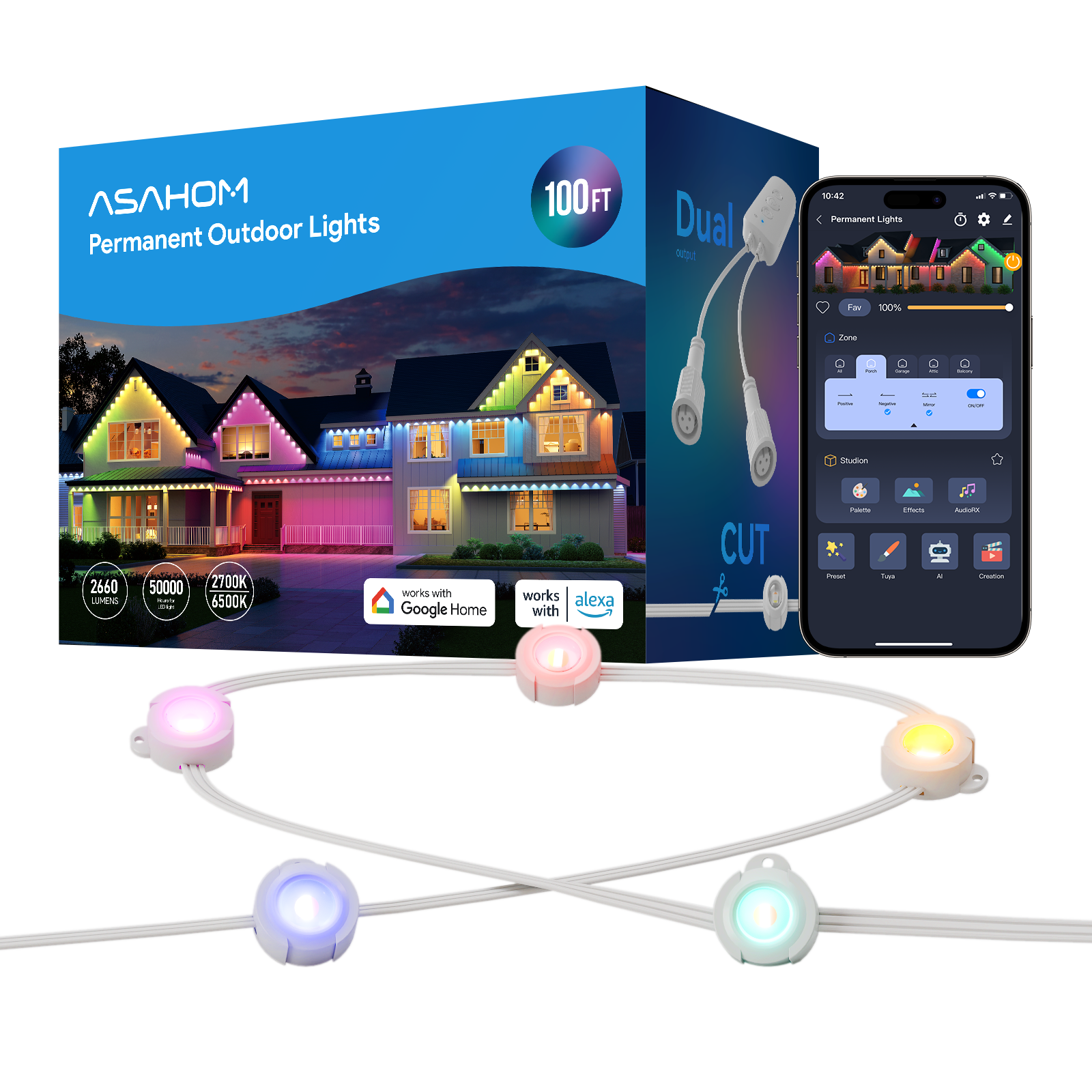 ASAHOM Permanent Outdoor Lights Basic S1070