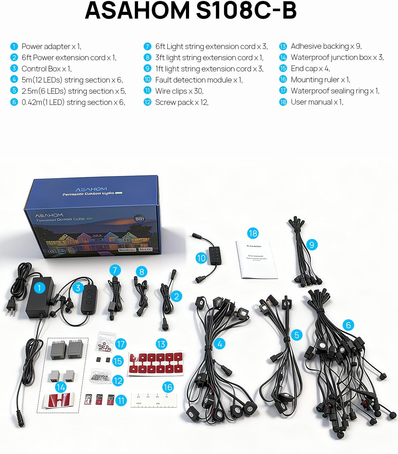 ASAHOM Permanent Outdoor Lights Pro S1080