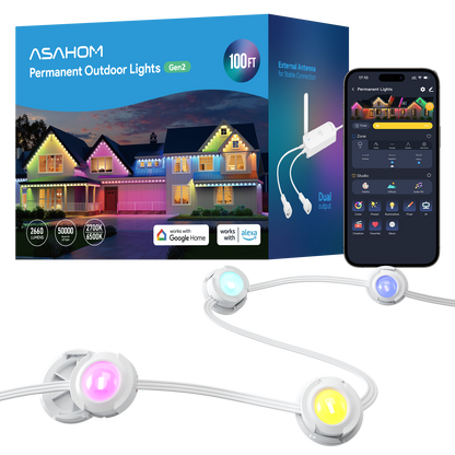 [Gen 2] ASAHOM Permanent Outdoor Lights Basic S1070