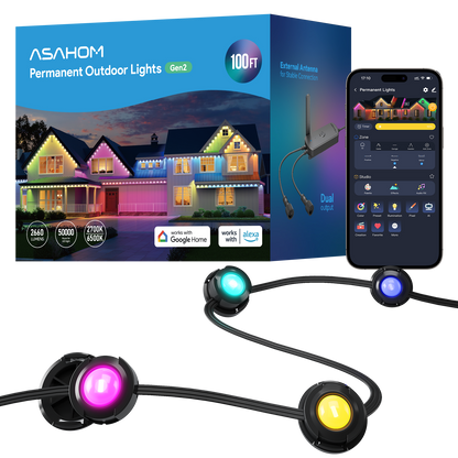 [Gen 2] ASAHOM Permanent Outdoor Lights Basic S1070