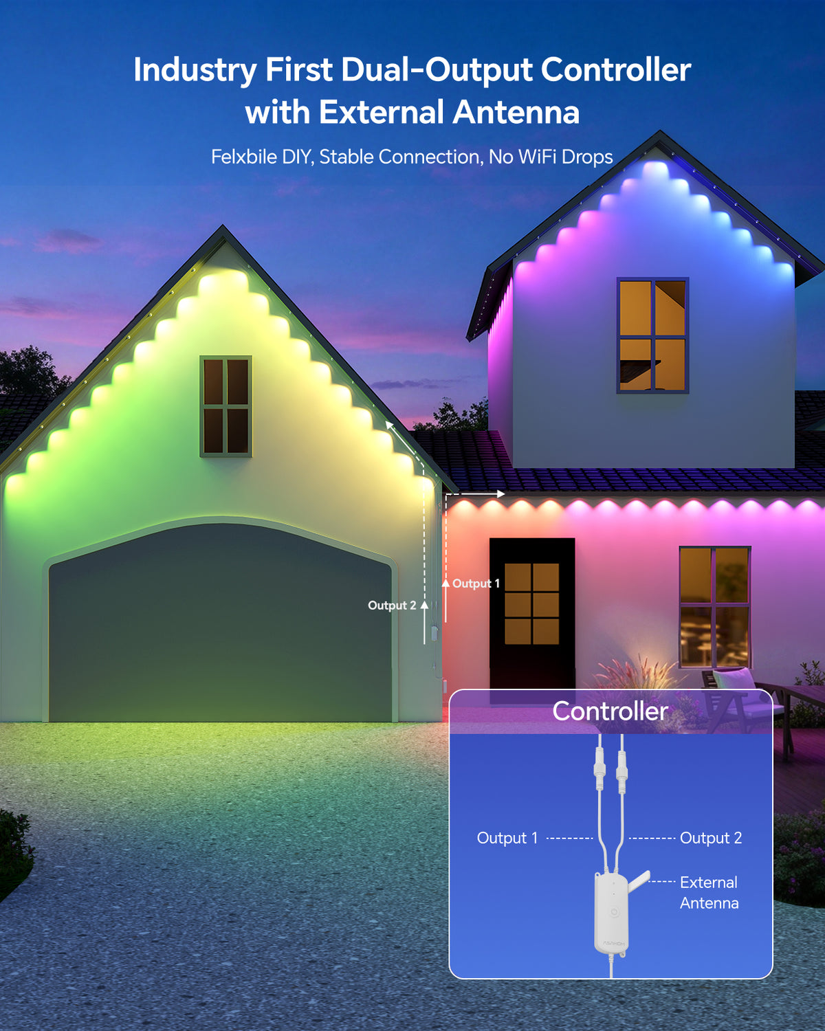[Gen 2] ASAHOM Permanent Outdoor Lights Basic S1070