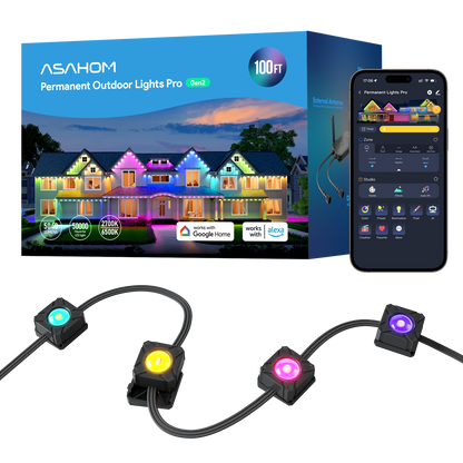 [Gen 2] ASAHOM Permanent Outdoor Lights Pro S1080