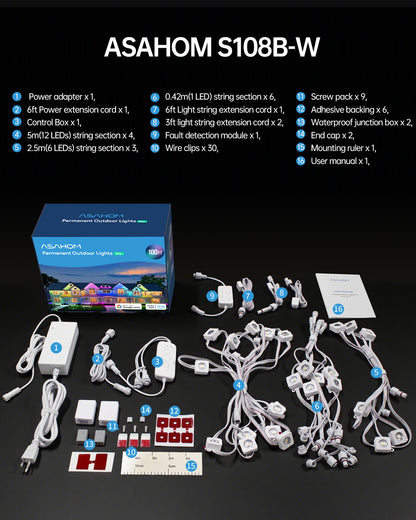 ASAHOM Permanent Outdoor Lights Pro S1080
