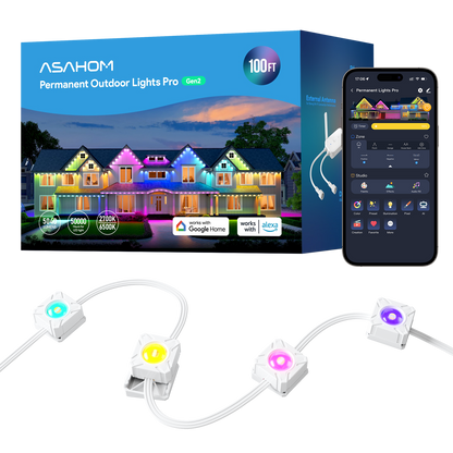 [Gen 2] ASAHOM Permanent Outdoor Lights Pro S1080