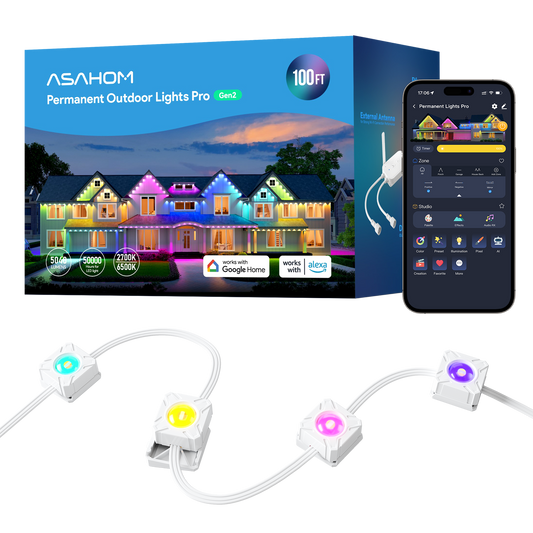 [Gen 2] ASAHOM Permanent Outdoor Lights Pro S1080
