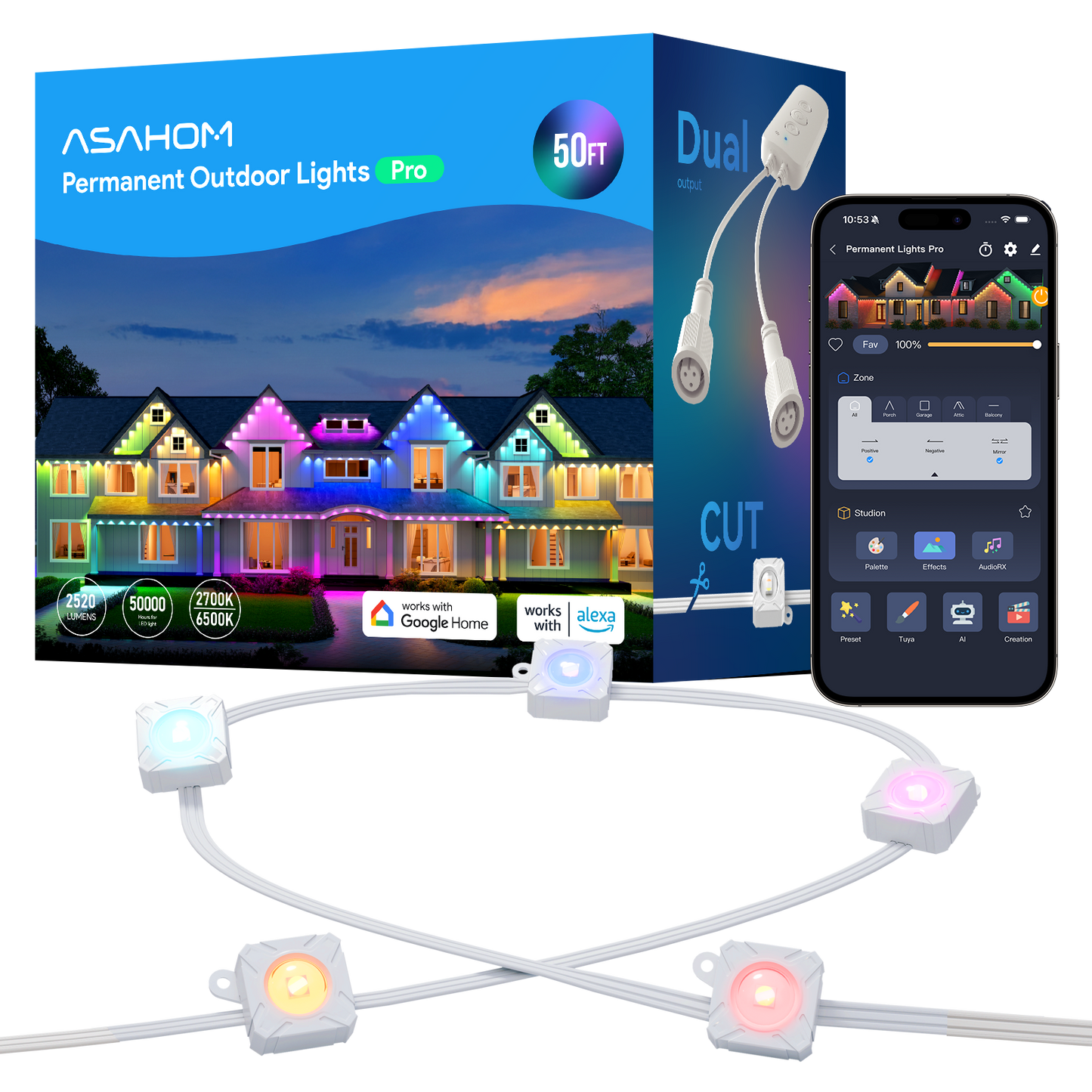 ASAHOM Permanent Outdoor Lights Pro S1080