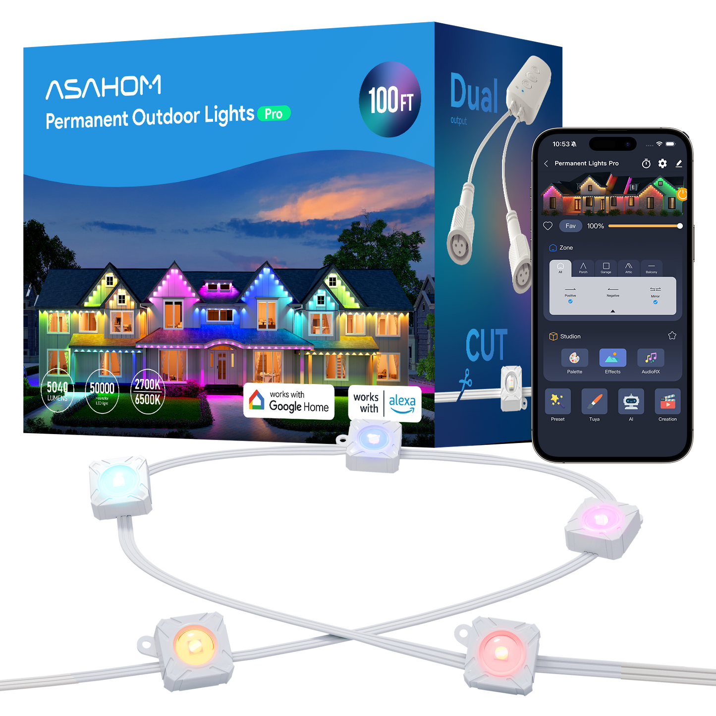 ASAHOM Permanent Outdoor Lights Pro S1080