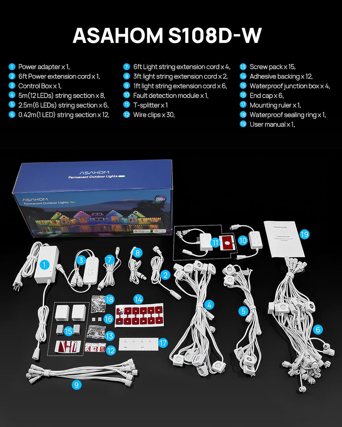 ASAHOM Permanent Outdoor Lights Pro S1080