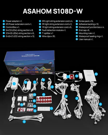 ASAHOM Permanent Outdoor Lights Pro S1080